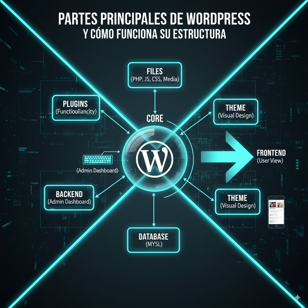 Partes principales de WordPress y cómo funciona su estructura